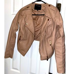 Cream Leather Jacket